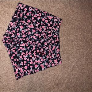 High Wasted Pink Floral Shorts